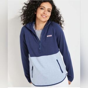 Vineyard Vines Size L Dreamcloth Sweatshirt Pullover Blue Women's Half-Zip Shep